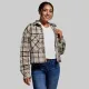 WOMEN'S SHERPA CROPPED FLANNEL